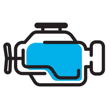 İçten yanmalı Motor Simgesi Basit ince çizgi vektörü