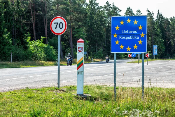 Litouwen EU-landengrens — Stockfoto