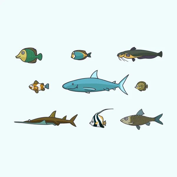 Juego de peces - Ilustración . — Vector de stock