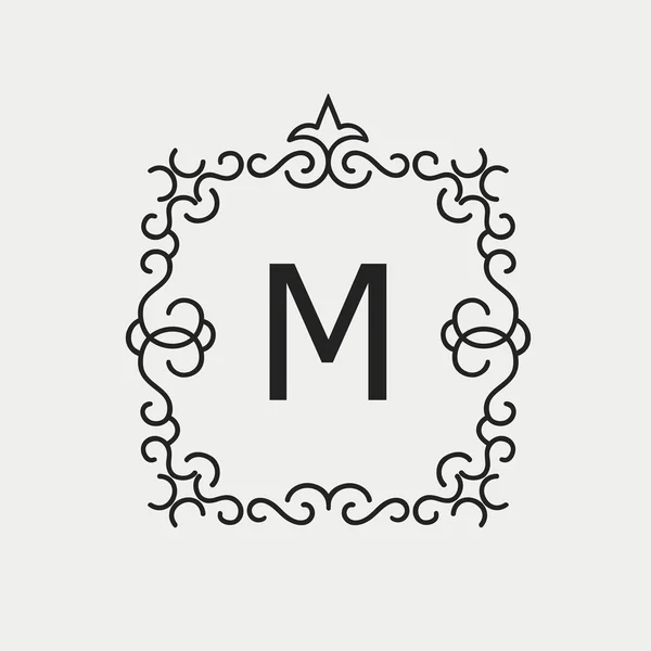 Elegant linje konst logotypen och Monogram, vector mall. — Stock vektor