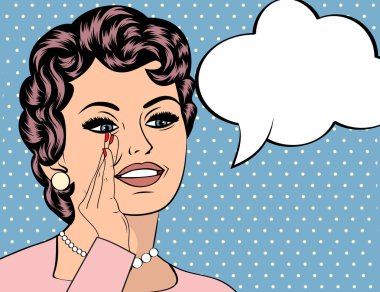 Pop Art konuşma balonu kızla Illustration. Pop Art kız