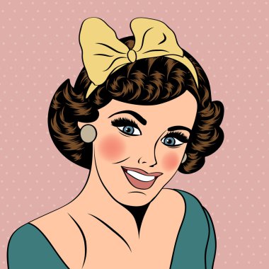 Pop Art konuşma balonu kızla Illustration. Pop Art kız