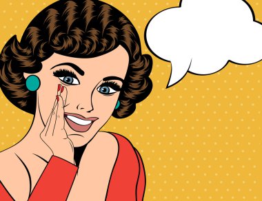 Pop Art konuşma balonu kızla Illustration. Pop Art kız