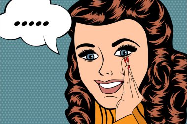 Pop Art konuşma balonu kızla Illustration. Pop Art kız