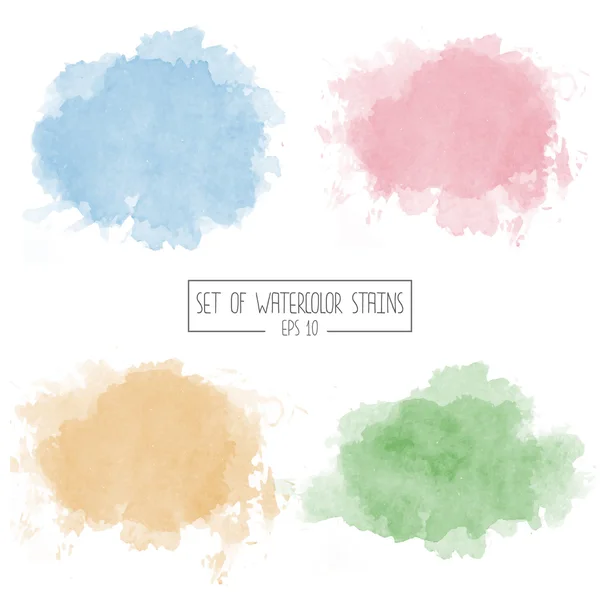 Set of color vector watercolor stains — Stock Vector
