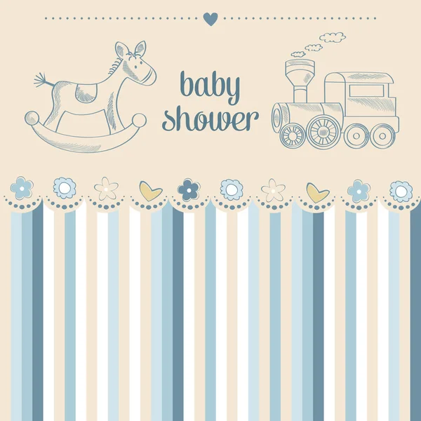 Carte de douche bébé garçon — Image vectorielle