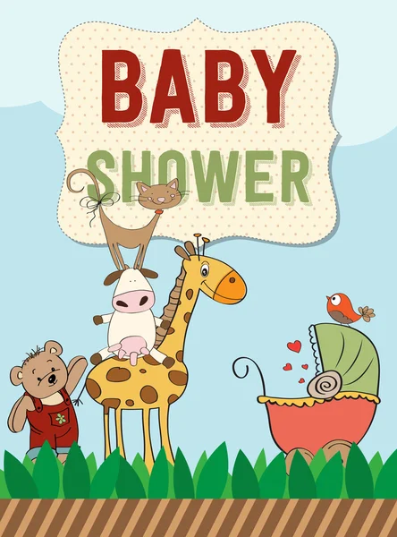 Mooie baby douche-kaart — Stockvector