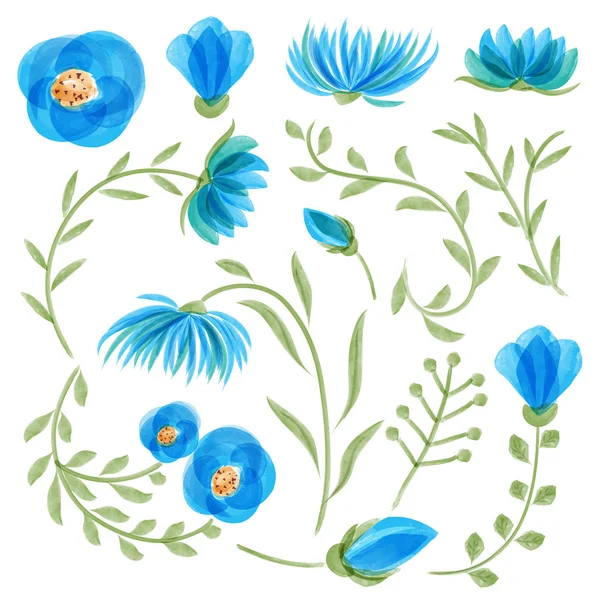 Aquarell Vektor florales Set — Stockvektor