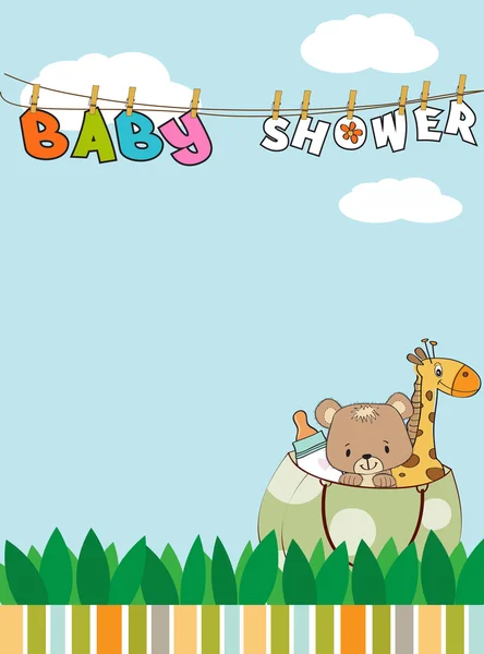 Belle carte de douche bébé — Image vectorielle