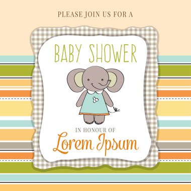 Bebek duş kartı şirin küçük fare ile