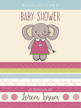 Bebek duş kartı şirin küçük fare ile