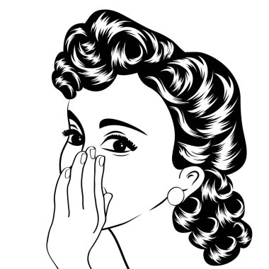 Pop sanat sevimli retro kadın çizgi roman tarzı