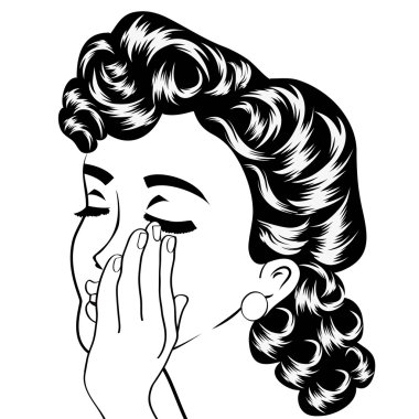 Pop sanat sevimli retro kadın çizgi roman tarzı