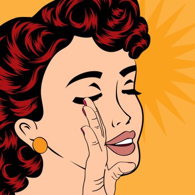 Pop sanat sevimli retro kadın çizgi roman tarzı
