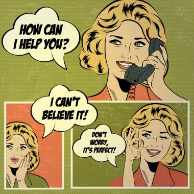 Pop sanat tarzı retro kadınla çizgi roman için resimler