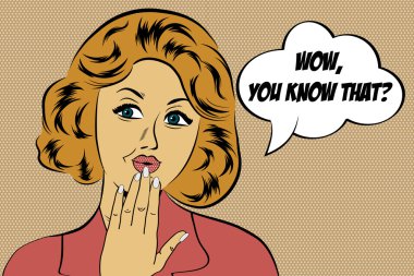 Pop sanat sevimli retro kadın çizgi roman tarzı ile haber