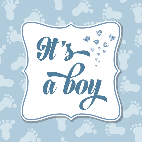 Bebé chico invitación para baby shower — Vector de stock
