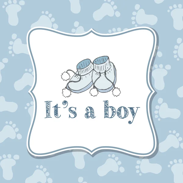 Baby Boy Einladung zur Babydusche — Stockvektor