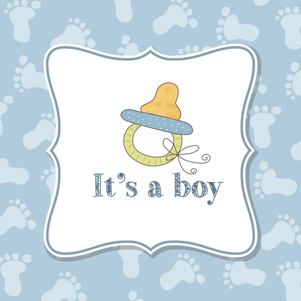 Μωρό αγόρι πρόσκληση για ντους μωρών — Διανυσματικό Αρχείο
