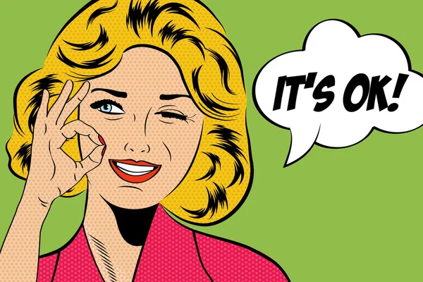 Pop sanat sevimli retro kadın çizgi roman tarzı ile haber