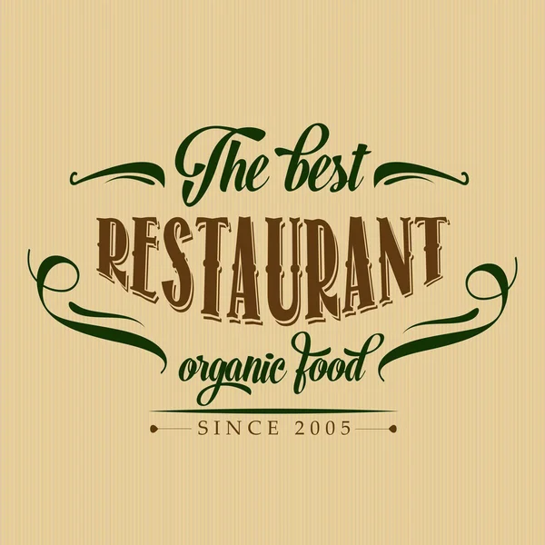 Retro organik gıda Restoran poster — Stok Vektör