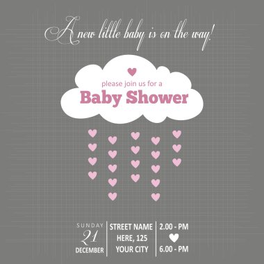 Bebek kız davet duş bebek için