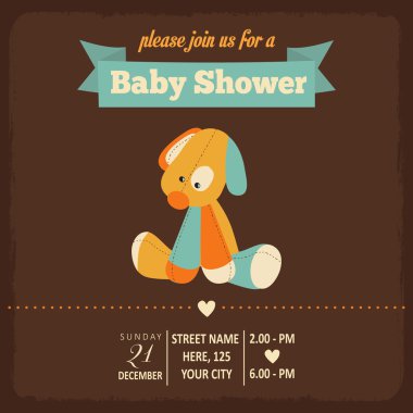 Bebek Hediyeleri Partisi Davetiyesi retro tarzı