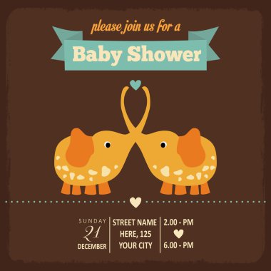 Bebek Hediyeleri Partisi Davetiyesi retro tarzı