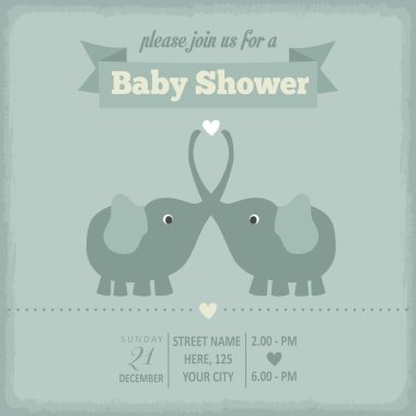 Bebek Hediyeleri Partisi Davetiyesi retro tarzı