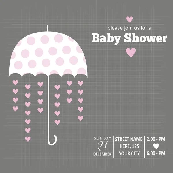 ベビー シャワーのためのベビー女の子の招待状 — ストックベクタ