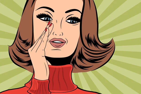 Pop sanat sevimli retro kadın çizgi roman tarzı ile haber