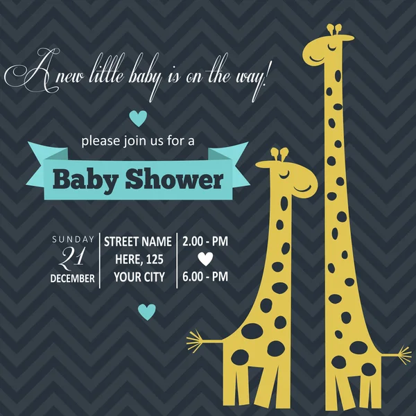 Kartu baby boy shower - Stok Vektor