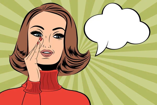 Pop sanat sevimli retro kadın çizgi roman tarzı ile haber