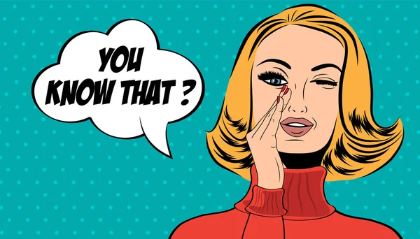 Pop sanat sevimli retro kadın çizgi roman tarzı ile haber