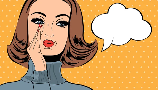 Pop sanat sevimli retro kadın çizgi roman tarzı ile haber