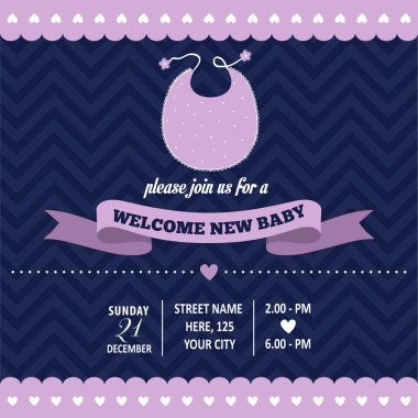 Bebek Hediyeleri Partisi Davetiyesi retro tarzı