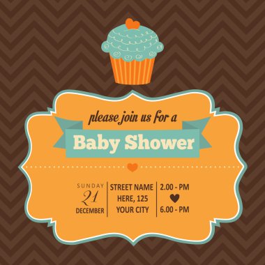 Bebek Hediyeleri Partisi Davetiyesi retro tarzı