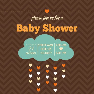 Bebek Hediyeleri Partisi Davetiyesi retro tarzı