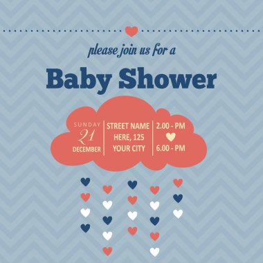 Bebek Hediyeleri Partisi Davetiyesi retro tarzı