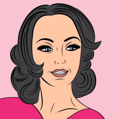 Pop sanat sevimli retro kadın çizgi roman tarzı ile haber