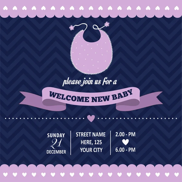 Baby shower inbjudan i retrostil — Stock vektor