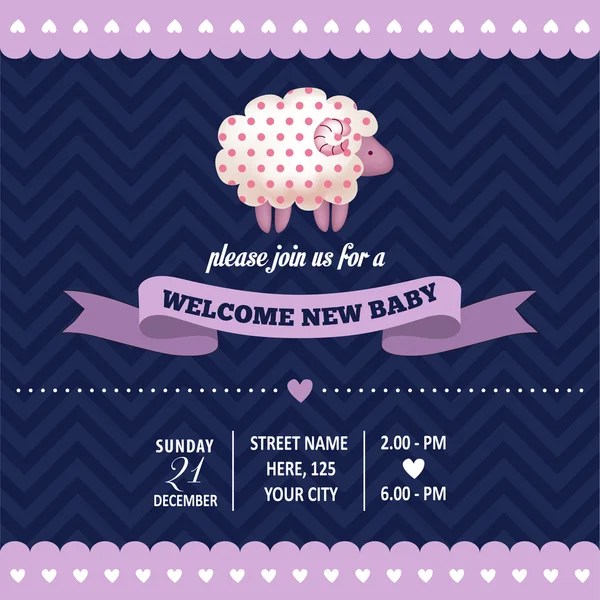 Bebek Hediyeleri Partisi Davetiyesi koyun retro tarzı ile