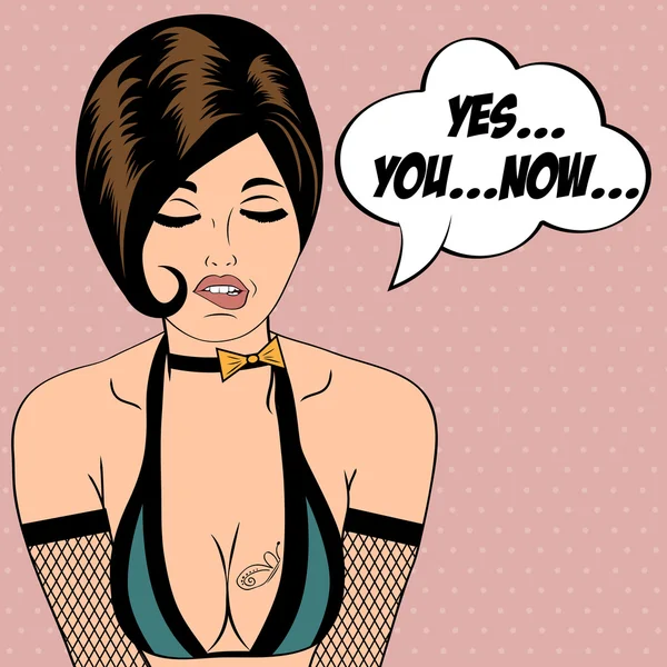 Sexy donna cornea in stile fumetto, xxx illustrazione — Vettoriale Stock