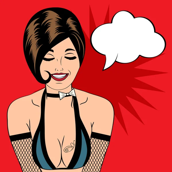 Sexy donna cornea in stile fumetto, xxx illustrazione — Vettoriale Stock