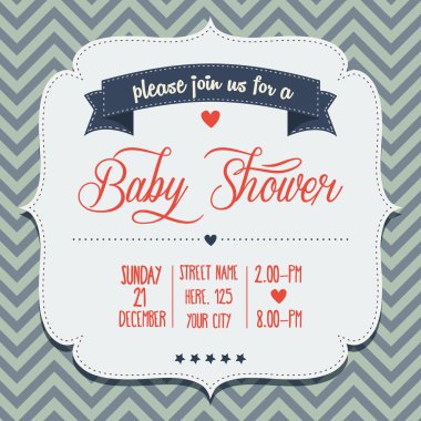 Bebek Hediyeleri Partisi Davetiyesi retro tarzı