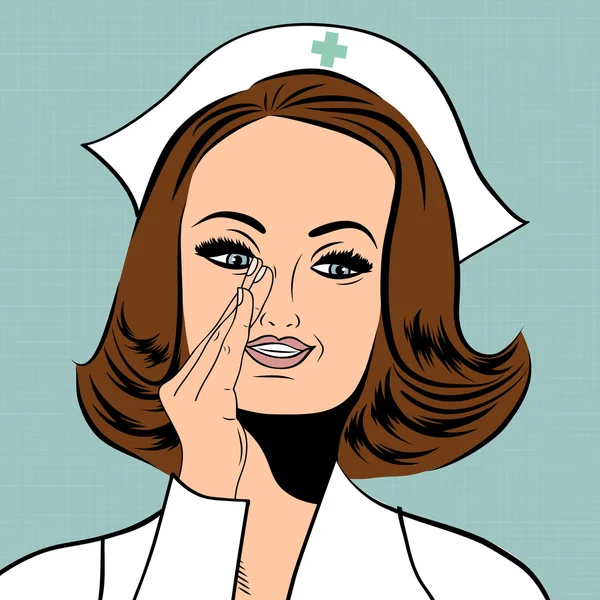 Schöne freundliche und selbstbewusste Krankenschwester — Stockvektor