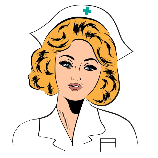 Mooie vriendelijke en vertrouwen verpleegster — Stockvector