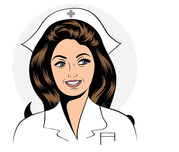 Mooie vriendelijke en vertrouwen verpleegster — Stockvector