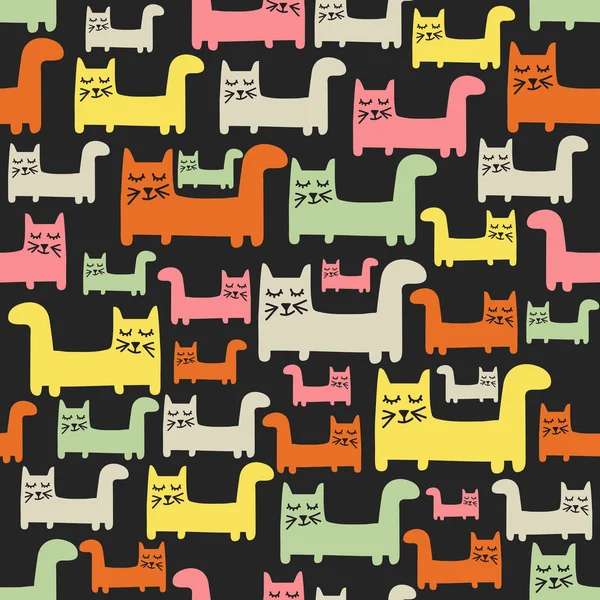 Seamless pattern with cats — Stock Vector