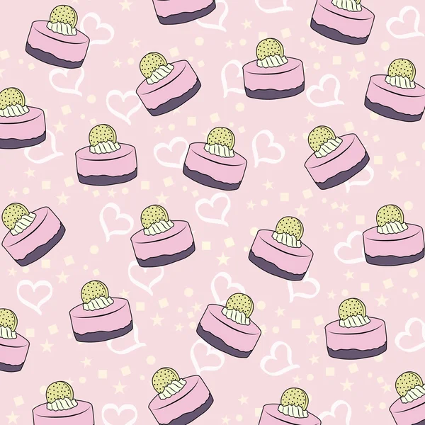 Cupcakes pattern — Stock Vector